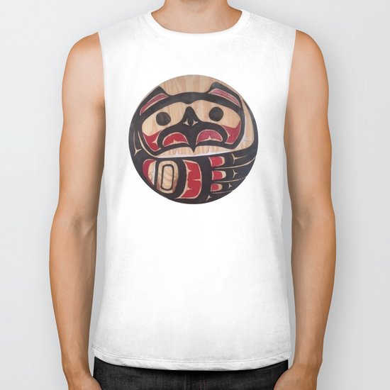 American Native Art Cut In Wood No. 5 Biker Tank