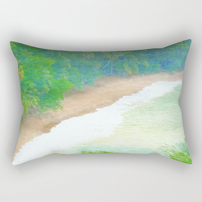 tropical beach impressionism painted realistic scene Rectangular Pillow