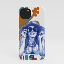 Girl in Blue at the Beach iPhone Case
