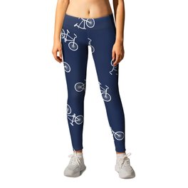 BICYCLE in Navy Leggings | Cvogiatzi, Trend, Blue, Fashion, Style, White, Road, Bicycle, Sweet, Graphicdesign 