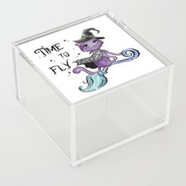 Time to fly halloween cat quote Acrylic Box
