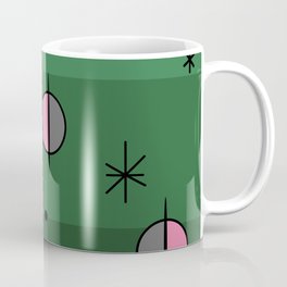 Retro Space Age Planets Stars Forest Green Mug