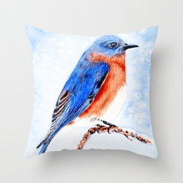 Eastern Bluebird Throw Pillow