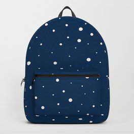 Small and big beige dots over blue Backpack
