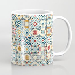 Gorgeous seamless pattern white colorful Moroccan, Portuguese tiles, Azulejo, ornaments Coffee Mug