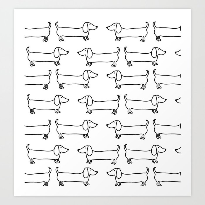 Dachshund in black-white Kunstdrucke Dachshund in black-white Kunstdrucke