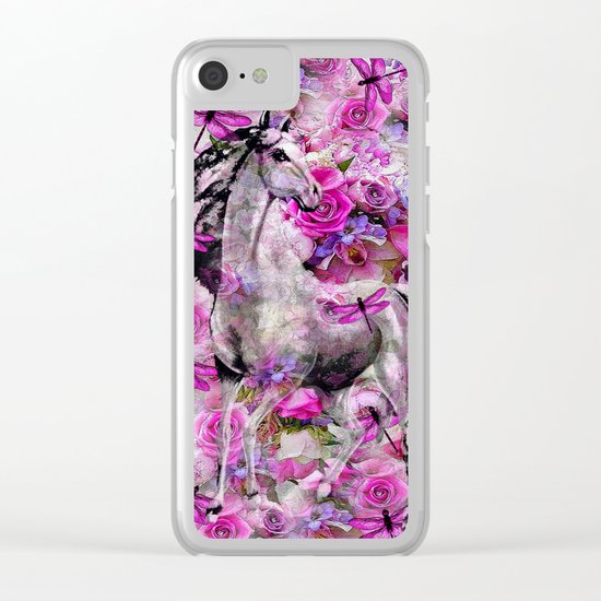 Horse in the Garden Clear iPhone Case