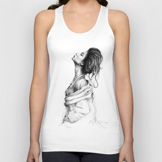Pretty Lady Illustration Woman Portrait Beauty Unisex Tank Top
