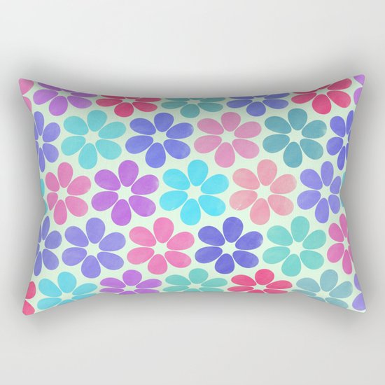 Colorful Floral Pattern Rectangular Pillow