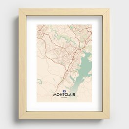 Montclair, Virginia, United States - Vintage City Map Recessed Framed Print