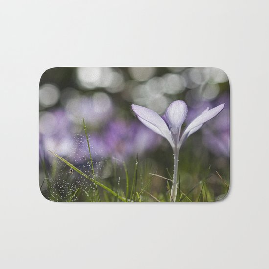 Blue Spring Flower Crocus - Floral Bath Mat
