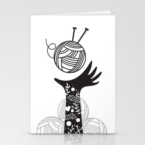 Yarn Love - Black Stationery Cards