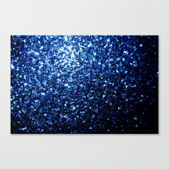 Beautiful Dark Blue glitter sparkles Canvas Print