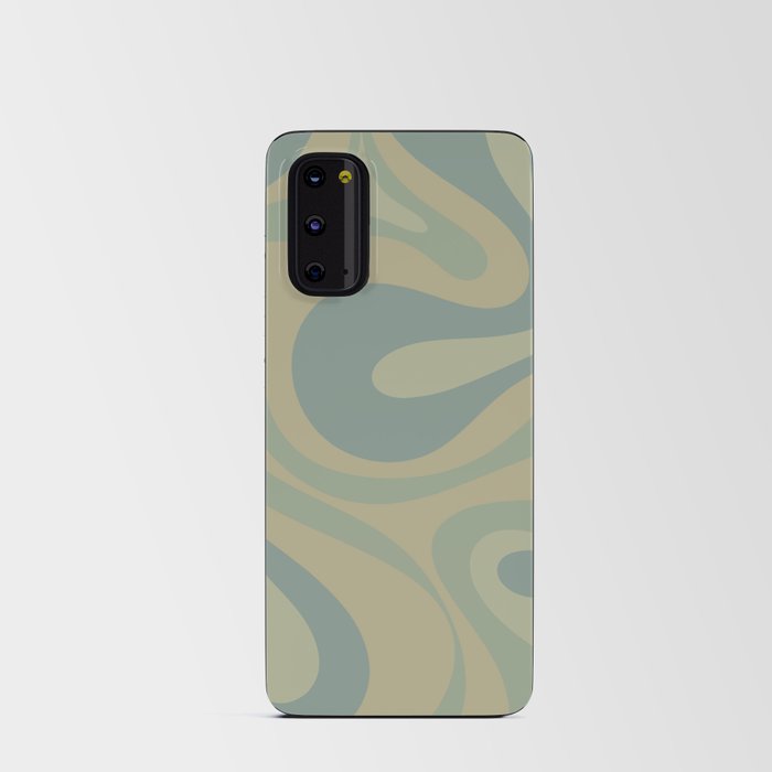 Mod Swirl Retro Abstract Pattern in Muted Celadon Android Card Case