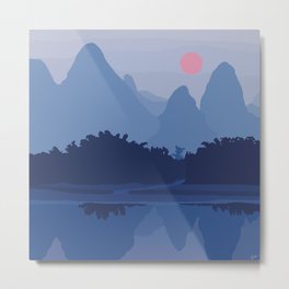 River Sunset Metal Print