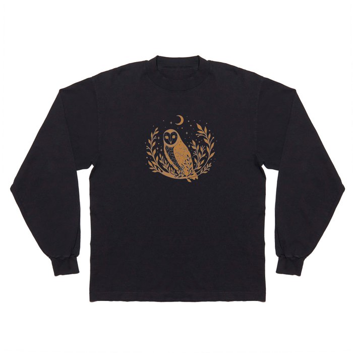 Owl Moon - Gold Long Sleeve T Shirt
