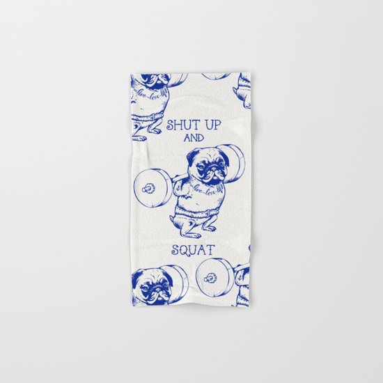 Pug Squat Hand & Bath Towel