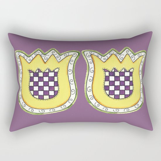 Yellow Tulip Rectangular Pillow