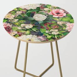 Floral dream grey white beautiful pattern  Side Table