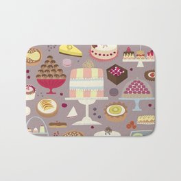 Patisserie Cakes and Good Things Bath Mat | Patisserie, Illustration, Diabetes, Pie, Delicious, Vector, Bakery, Graphicdesign, Baker, Digital 