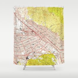 Vintage Map of Burbank California (1953) Shower Curtain