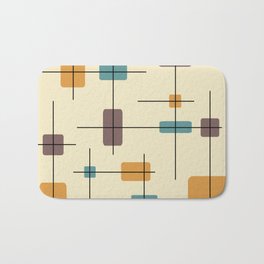 Rounded Rectangles And Squares Gold Brown Teal Bath Mat | Eamesera, Graphicdesign, 1960S, Atomicera, Abstract, Modernist, Atomicage, Vintage, Rectangles, Retro 