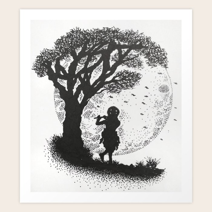 Krishna Doodle Art Print by NishaShivakarKumari Society6