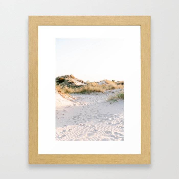 Golden Dunes | Calm Sand Dunes Netherlands Print Framed Art Print