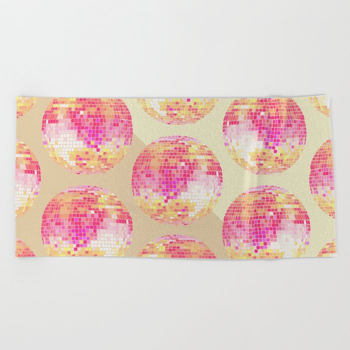 Disco Ball – Pink Ombré Beach Towel