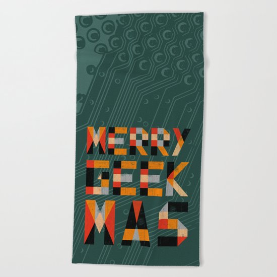 Merry Geekmas Beach Towel
