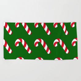 Christmas Pattern with Candy Cane in Hand Drawn Style 04 Beach Towel
