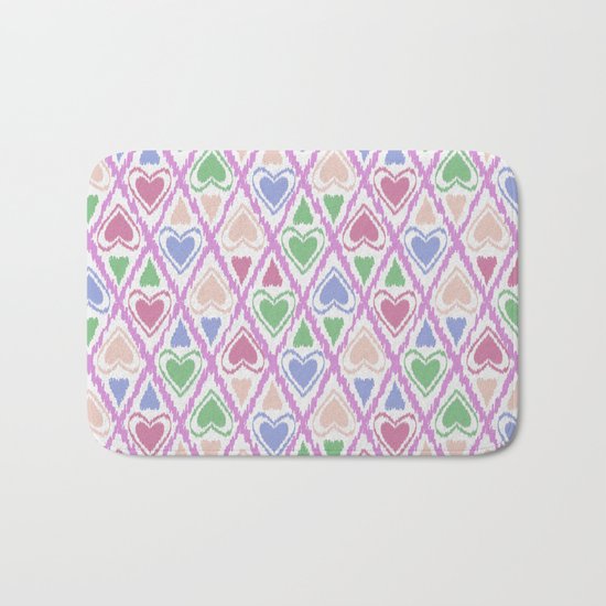 Favorite pattern . Brown, pink , green . Bath Mat