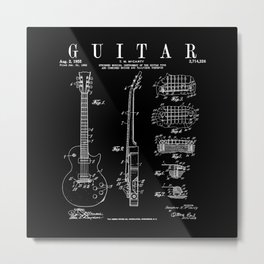 Electric Guitar Vintage Patent Guitarist Drawing Print Metal Print | Guitarists, Vintagepatent, Stringed, Music, Guitarist, Patent, Patentart, Rock, Electric, Guitarplayer 