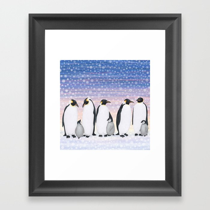 emperor penguin colony Gerahmter Kunstdruck
