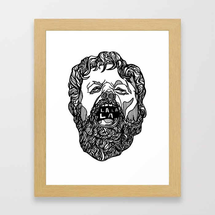 Beard Man Sings Framed Art Print