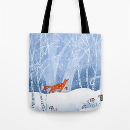 When the Wind Brings Snow to the Forest Tote Bag