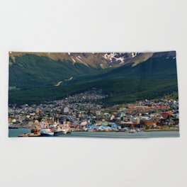 Argentina Photography - Archipelago Surrounded By Tall Majestic Mountains Beach Towel