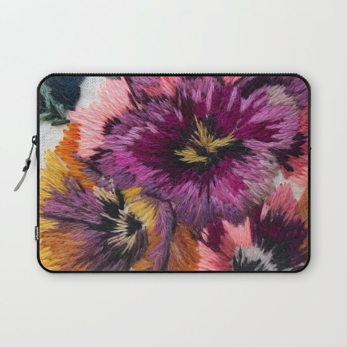 flores bordadas Laptop Sleeve