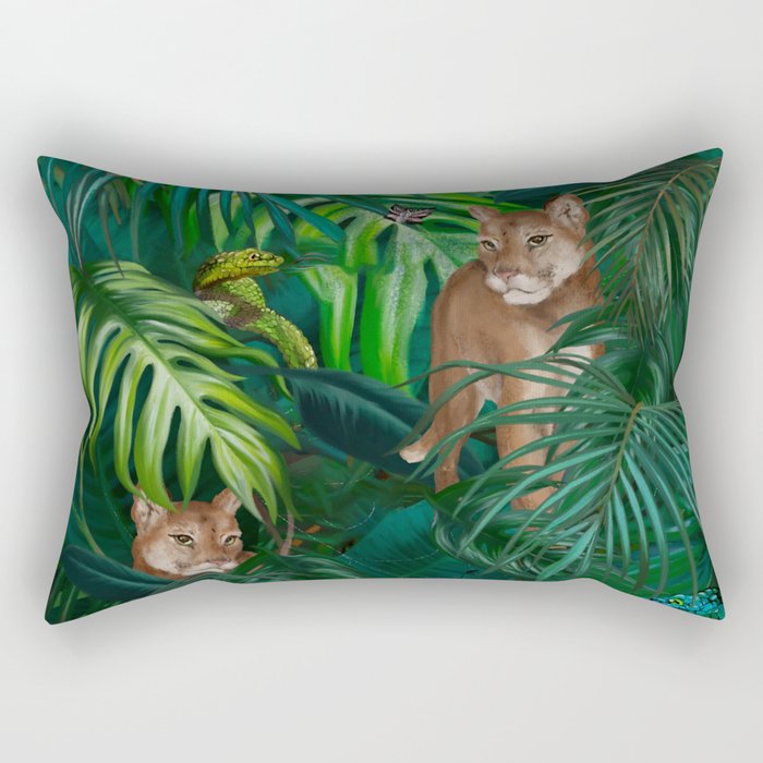 Jungle Lion Prints Rectangular Pillow