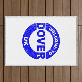 Rubber Ink Stamp Welcome To Dover UK Outdoor Rug