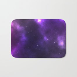 Abstract purple pink violet interstellar nebula Bath Mat