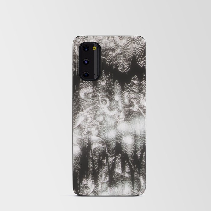 White Glitch Distortion Android Card Case