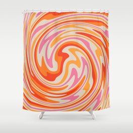 70s Retro Swirl Color Abstract Shower Curtain