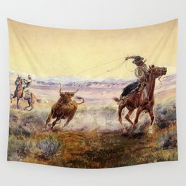 “On the Pond” by Charles M Russell Wall Tapestry