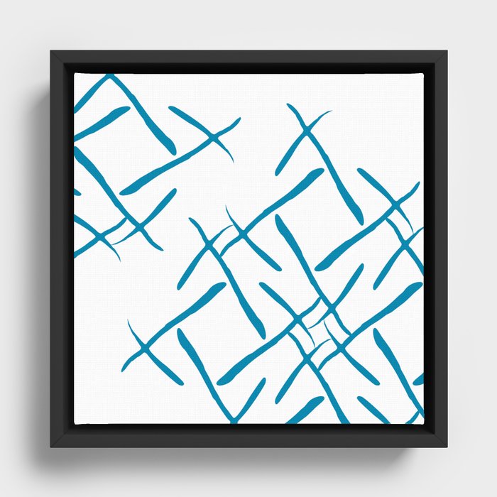 Turquoise cross marks Framed Canvas