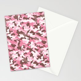 Pink Military Camouflage Pattern Stationery Card