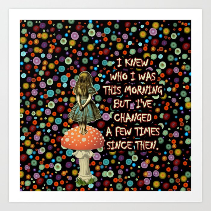 Alice In Wonderland Magical Colorful Night Quote Art Print