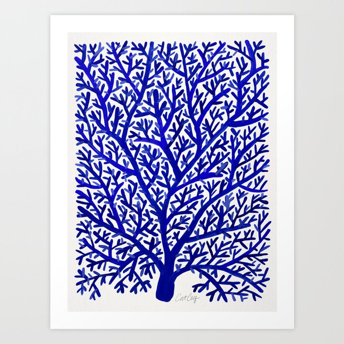 Fan Coral – Navy Kunstdrucke Fan Coral – Navy Kunstdrucke