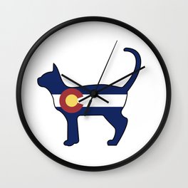 State of Colorado Flag for Cat Lovers Wall Clock | Boulder, Thecentennialstate, Usa, Coloradosprings, Catlover, Cat, Co, Denver, Coloradotourism, Drawing 