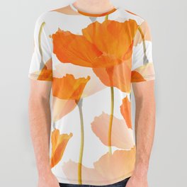 Orange Poppies On A White Background #decor #society6 #buyart All Over Graphic Tee